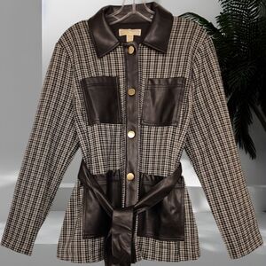 Michael Kors Black/Bone Tweed Jacket. Size XL